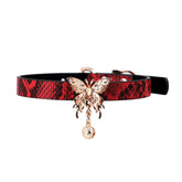 Snakeskin-effect butterfly choker