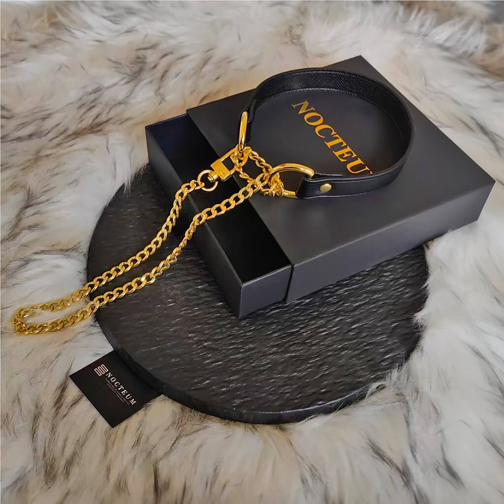 Black Leather Choker, Two Types of Traction Chains_Suffocation